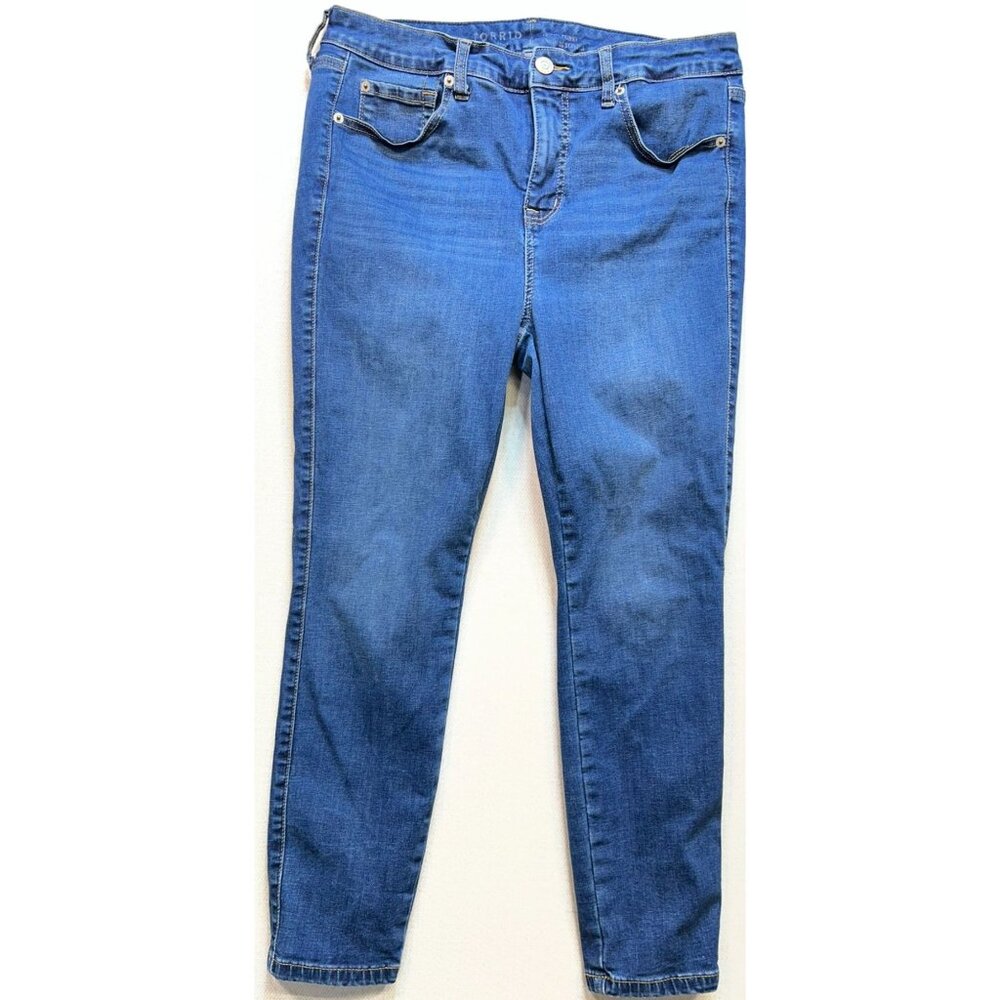 Torrid Womens Trio Fit Skinny Jeans Limitless Stretch Denim Sz 10S-14S Blue